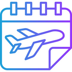 Flight Schedule line gradient icon