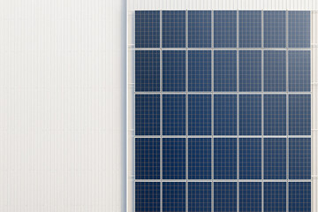 Minimal Solar Panels on White Wall – Clean Energy Technology Background