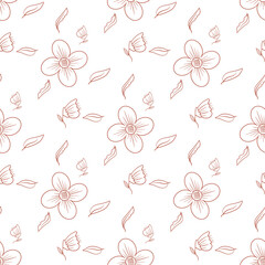 seamless pattern with flowers and leaves 