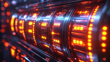 Futuristic digital display with glowing numbers