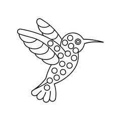 Fototapeta premium Stylized hummingbird illustration featuring polka dots and clean outline in vector format
