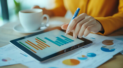 businessman working on tablet