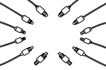 Cable Connectors Color Codes Line Art