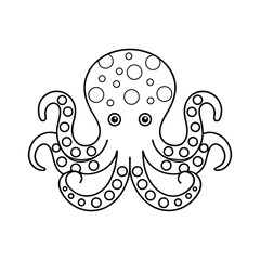 Cute octopus illustration with tentacles and circular patterns vector image for kids