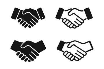 Variety of handshake icons representing partnership and agreement
