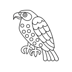 Outlined cartoon eagle illustration artistic line drawing minimalist icon graphic black and white design