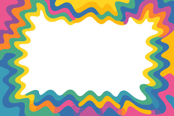 Colorful abstract icon set featuring vibrant wavy borders for design and creative projects