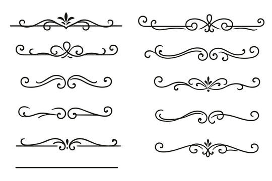 Ornate icon set featuring decorative dividers suitable for various design purposes