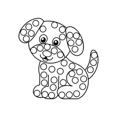 Cute puppy pop art coloring page for kids art and education illustration