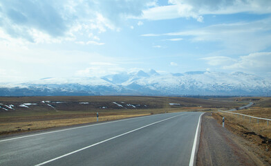 Beautiful view of snow covered mountain.