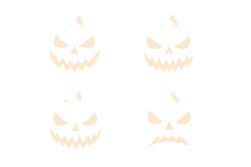 Icon set featuring spooky pumpkin designs for Halloween celebration themes and projects