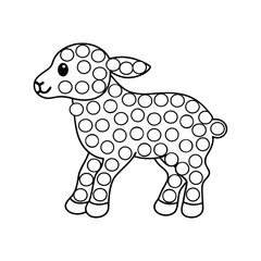 Lamb do a dot printable activity educational game for kids and toddlers