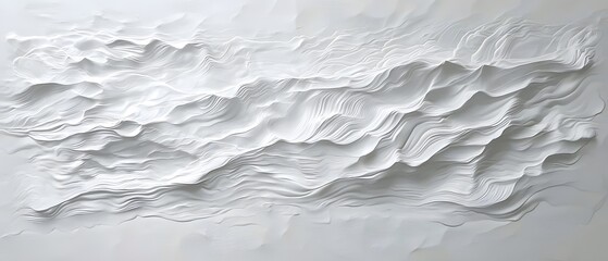 Textured white wave patterns in abstract design for modern decor