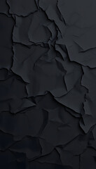 Black crumpled texture. Dark abstract wallpaper, watercolor. White tone