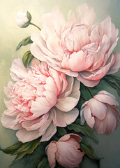  peony flowers background close up