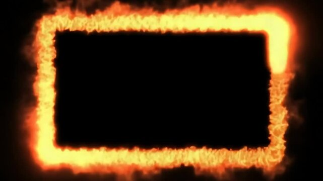 Rectangular singularity event with spiral flames bending inward