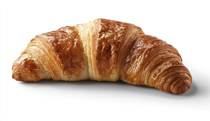 Freshly Baked Croissant with Golden Crust and Flaky Layers Perfect for Breakfast or Snack Time