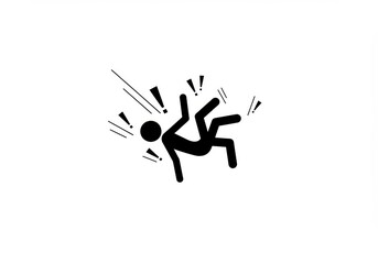 Fototapeta premium Stick figure falling down graphic