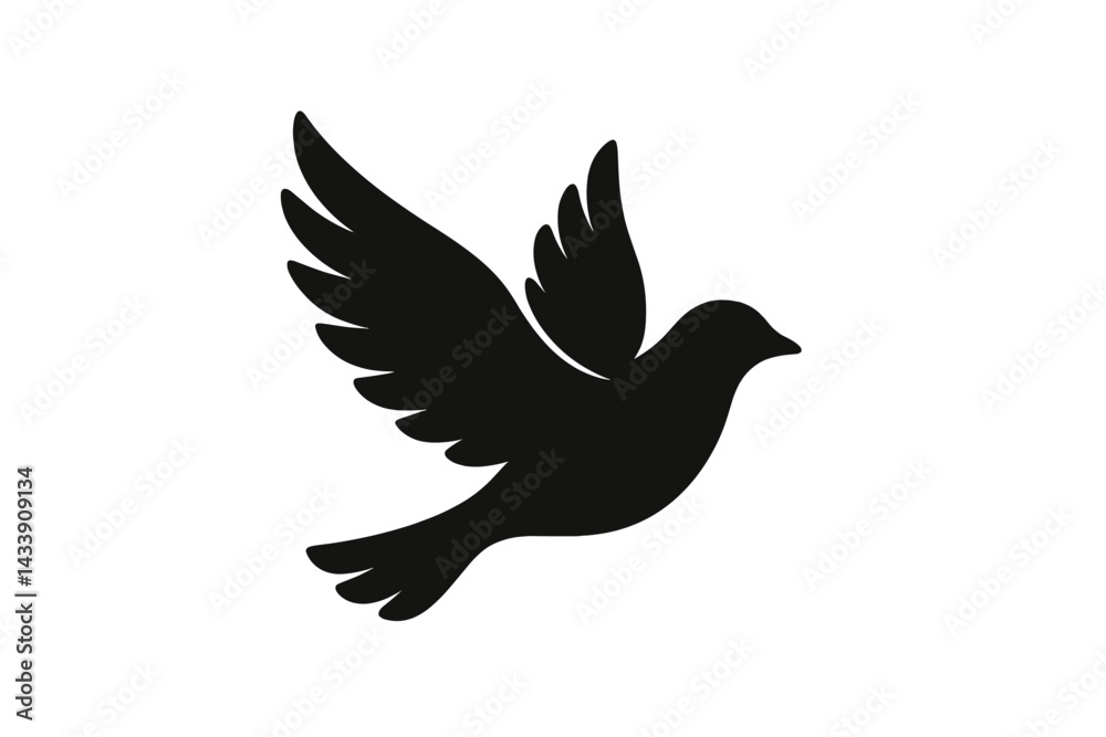Poster stylized bird icon with wings spread in a minimalist design suitable for various applications and pr