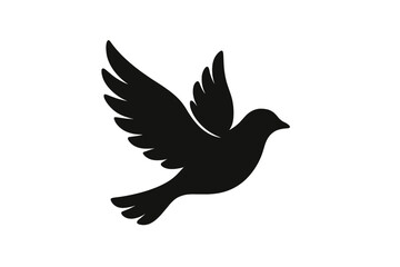 Stylized bird icon with wings spread in a minimalist design suitable for various applications and projects