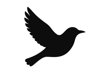 Icon set featuring a minimalist silhouette of a flying bird in black on a white background