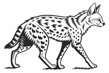 Fototapeta premium serval sihouette black vector