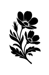 Elegant Black and White Floral Silhouette Design