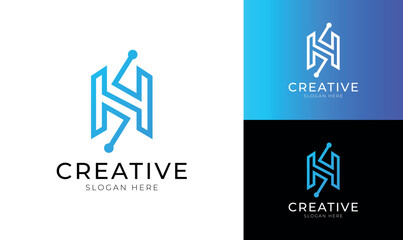 Letter H Technical Logo Art & Illustration