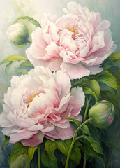  peony flowers background close up
