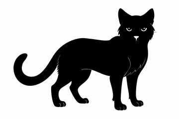 Obraz premium sand cat sihouette black vector