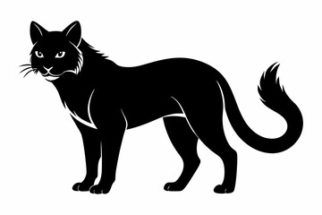 sand cat sihouette black vector