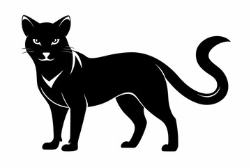 sand cat sihouette black vector