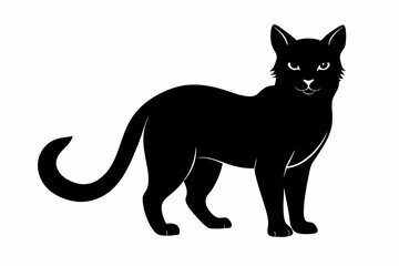 sand cat sihouette black vector