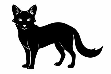 sand cat sihouette black vector