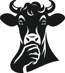 Obraz premium Cow vector silhouette