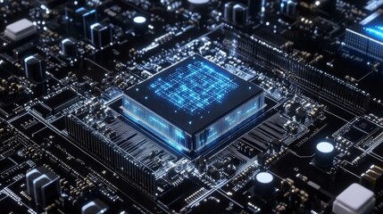 Fototapeta premium Advanced Microprocessor on Circuit Board