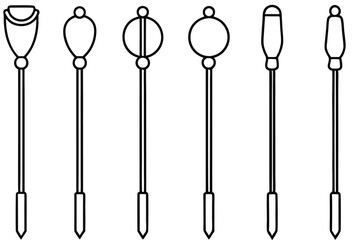 Central line cathete nursing care Line art