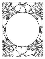 Flowers Circle Adult Coloring Pages