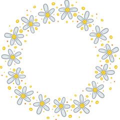Circular border with white flowers