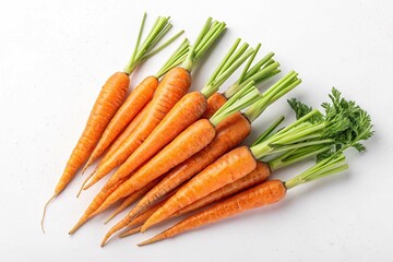 Fresh baby carrots isolated on a white background