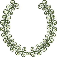 Crown with tangled schematic floral motifs. Illustration made with schematic lines on a white background creating a floral crown.