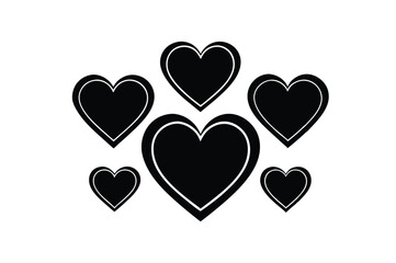 This vector illustration showcases a romantic set of red heart shapes, perfect as a symbol of love for Valentine's Day decoration and design