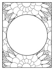 Flowers Circle Adult Coloring Pages