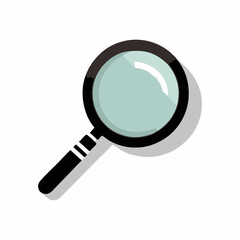 Black magnifying glass vector, simple search icon, simple zoom illustration