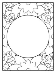 Obraz premium Flowers Circle Adult Coloring Pages