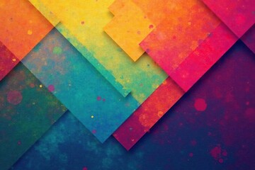 Geometric shapes, vibrant color blocks, abstract design, artwork, color block pattern