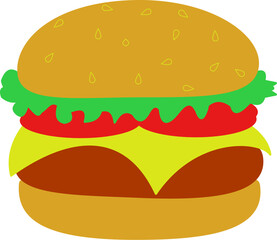 hamburger colorful cartoon illustration 