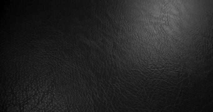 Dark Leather Glide with Sophisticated Motion. Video featuring a refined black leather texture in smooth motion, perfect for upscale design projects.