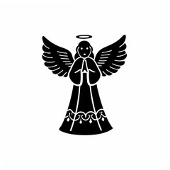creative Silhouette Angel Singing Icon Vector Illustration 