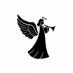 Fototapeta premium creative Silhouette Angel Singing Icon Vector Illustration 